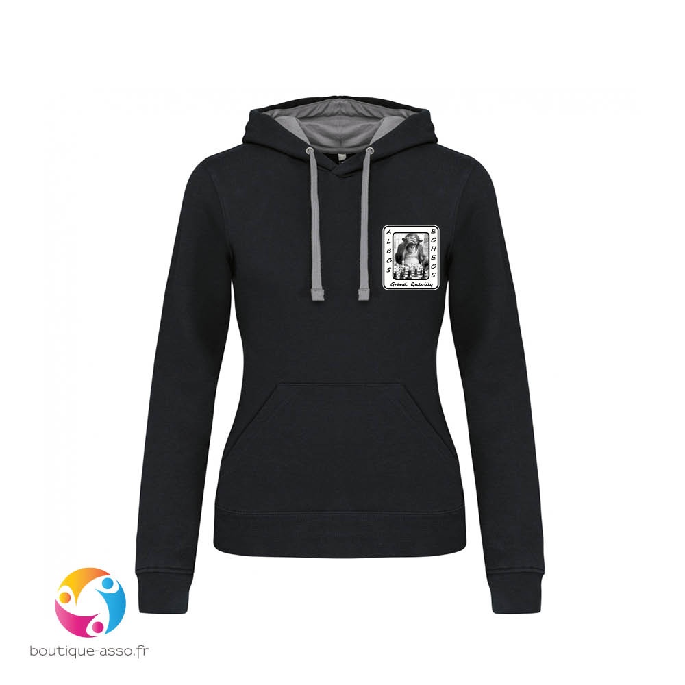 sweat capuche femme - ALBCS Échecs grand Quevilly