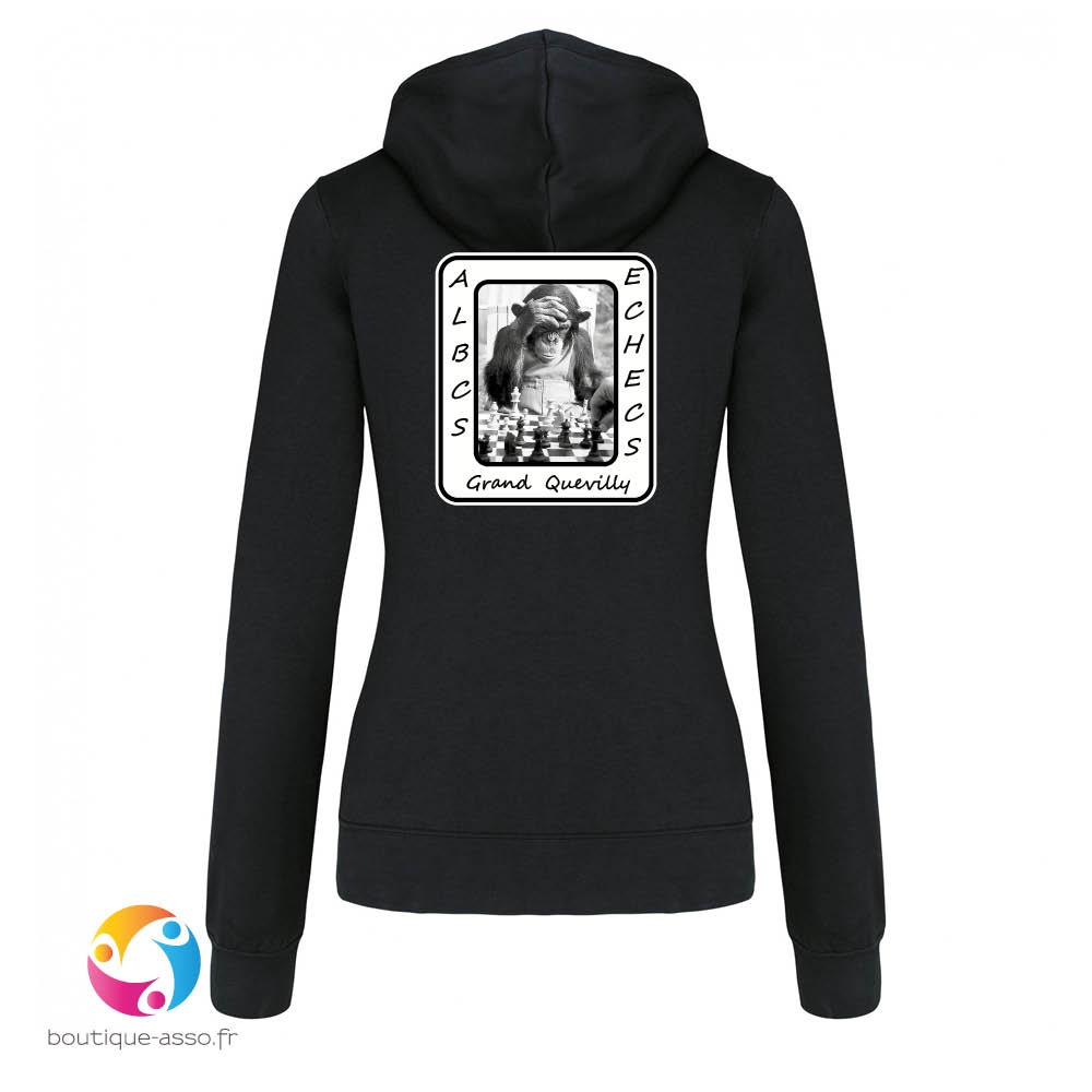 SWEAT CAPUCHE FEMME - ALBCS Échecs grand Quevilly