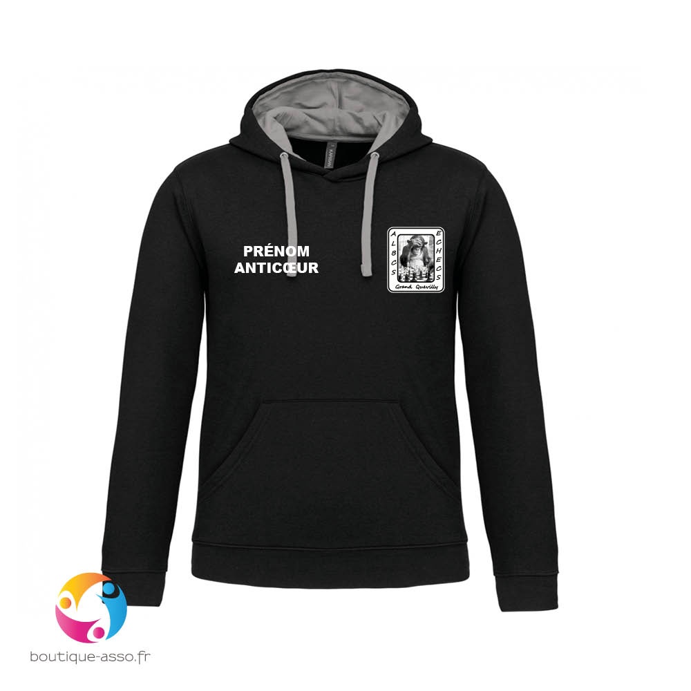 Sweat capuche homme - ALBCS Échecs grand Quevilly