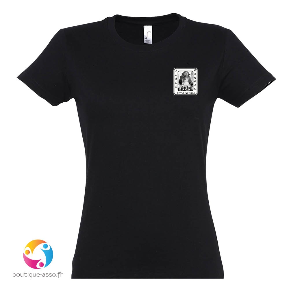 tee-shirt femme coton - ALBCS Échecs grand Quevilly