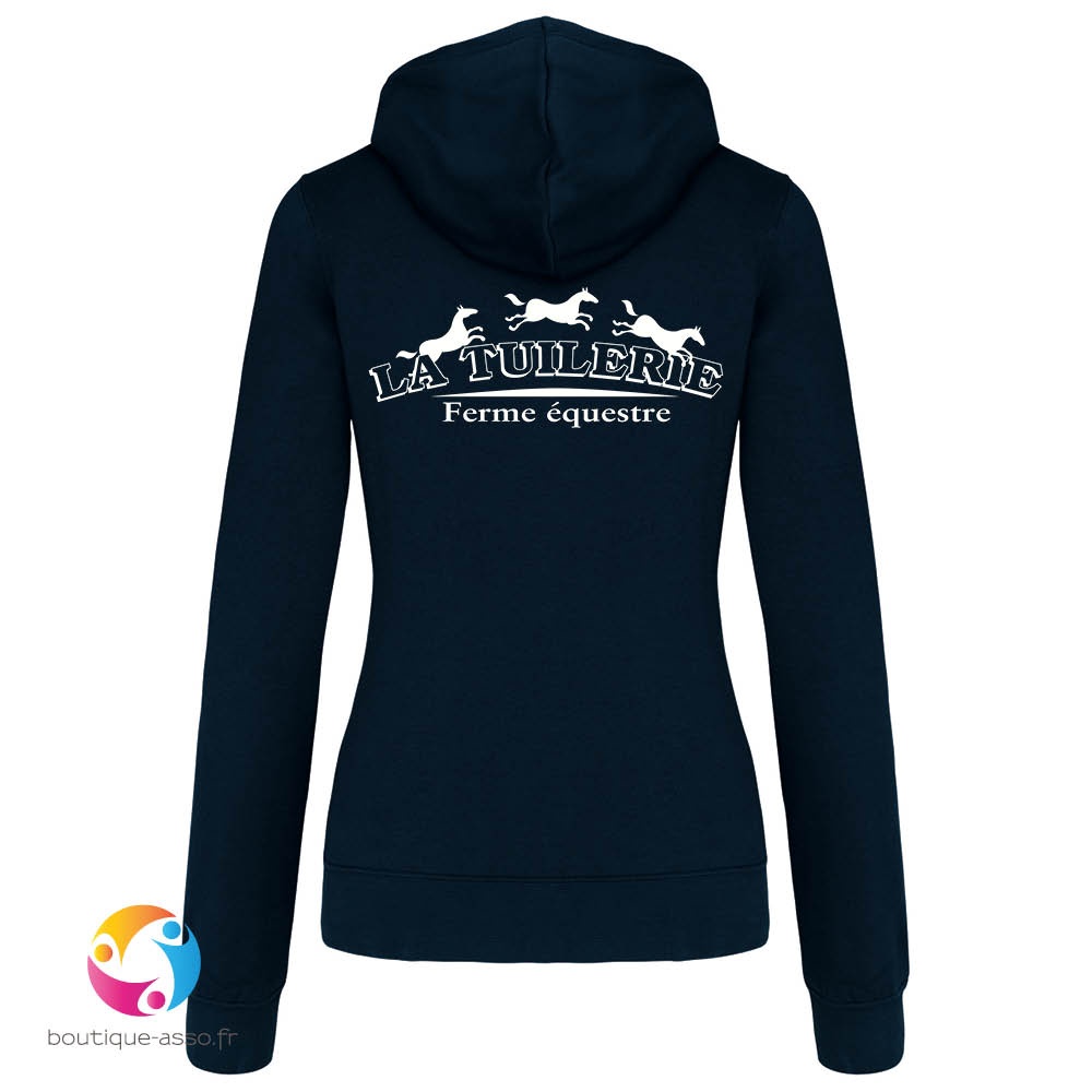 SWEAT CAPUCHE FEMME COEUR ET DOS - CAFET