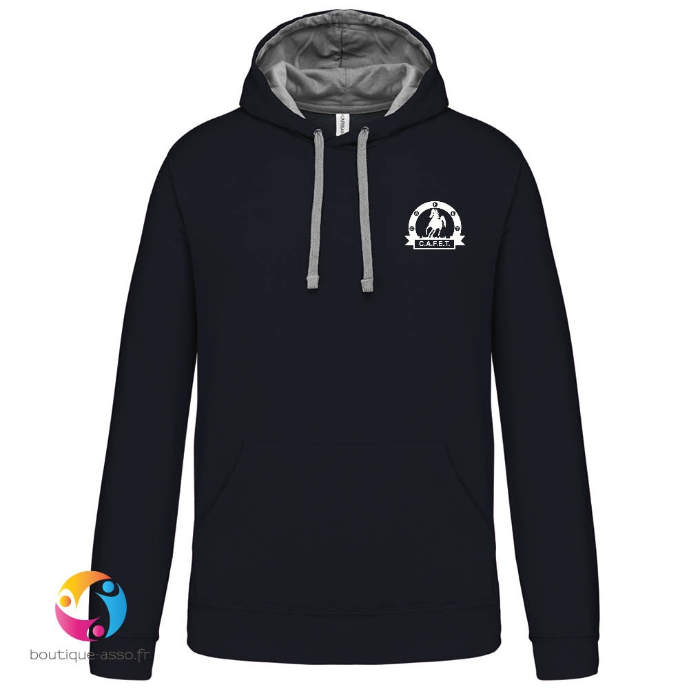 Sweat capuche homme coeur et dos