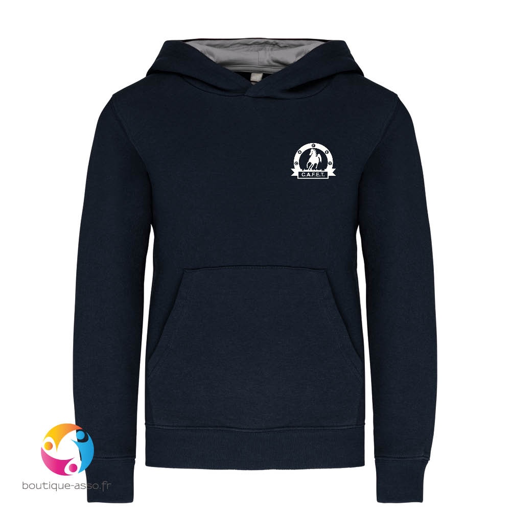 Sweat-shirt capuche Enfant coeur et dos - CAFET