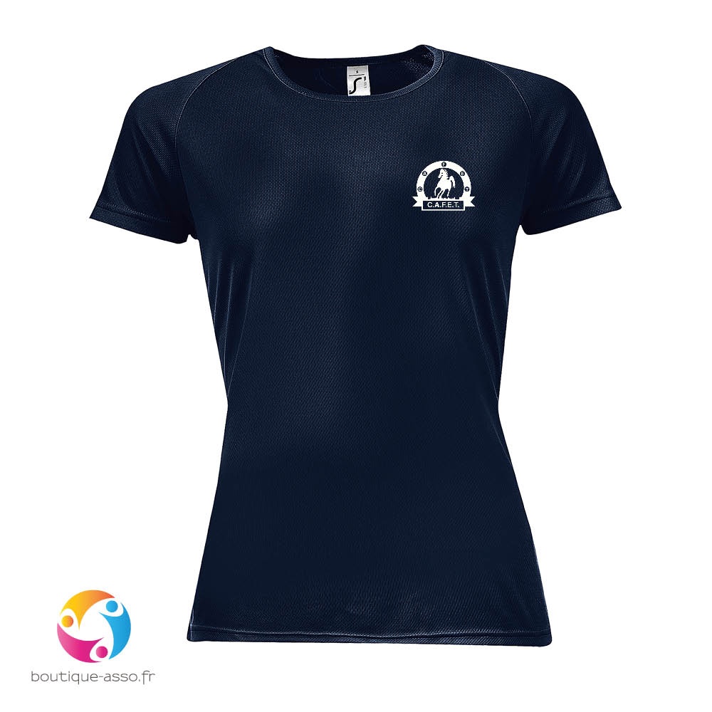 tee-shirt sport femme coeur et dos - CAFET