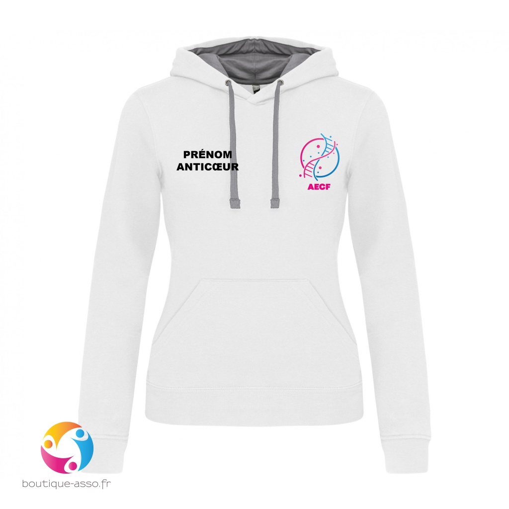 SWEAT CAPUCHE FEMME - Association Enfants CASK France 