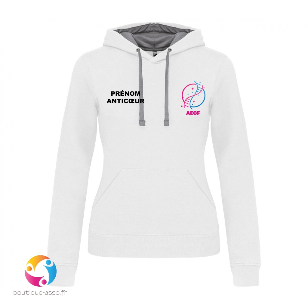 sweat capuche femme - Association Enfants CASK France 