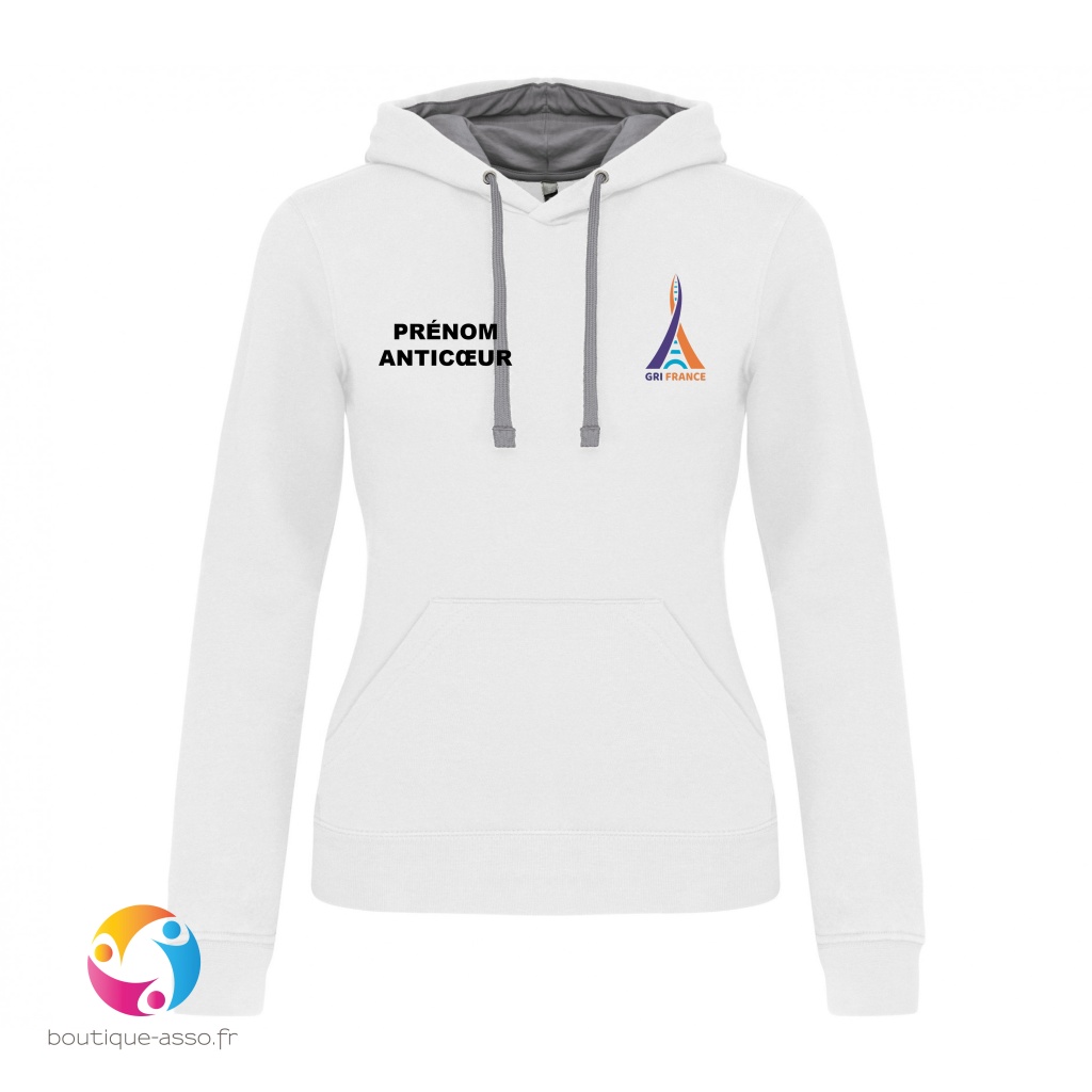 SWEAT CAPUCHE FEMME - GRI FRANCE