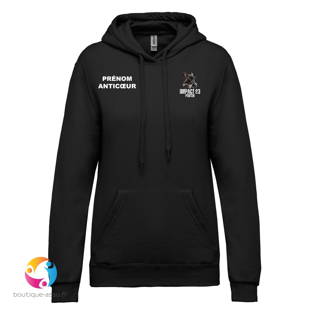 Sweat-shirt à capuche (femme) - Impact 93 Pantin 