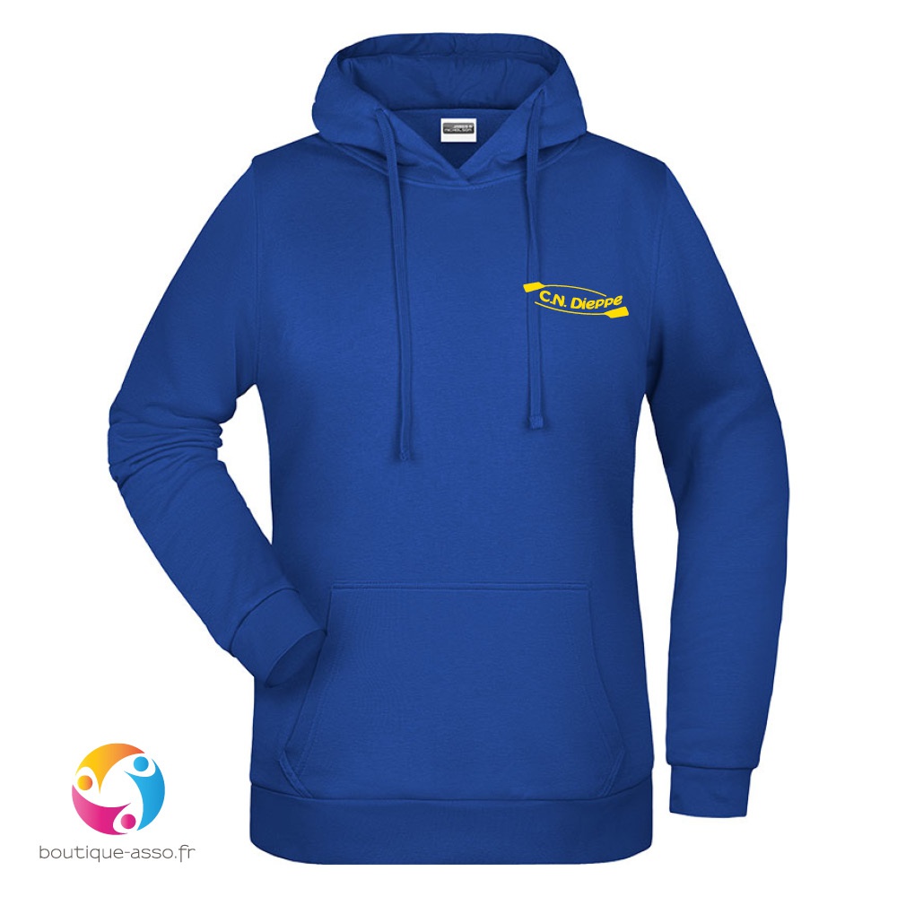 sweat capuche femme - club nautique dieppois