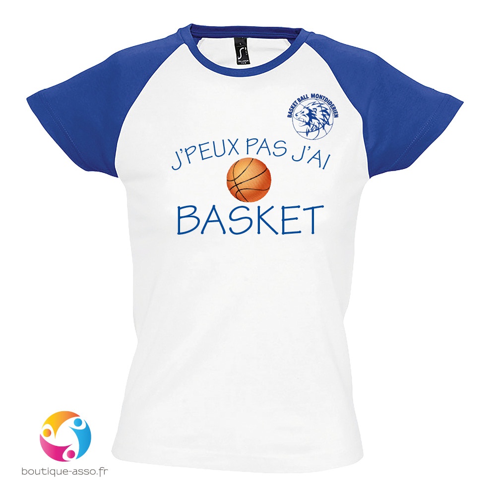 TEE-SHIRT BICOLORE FEMME PERSONNALISÉ (3) - Basket Ball Montdidérien