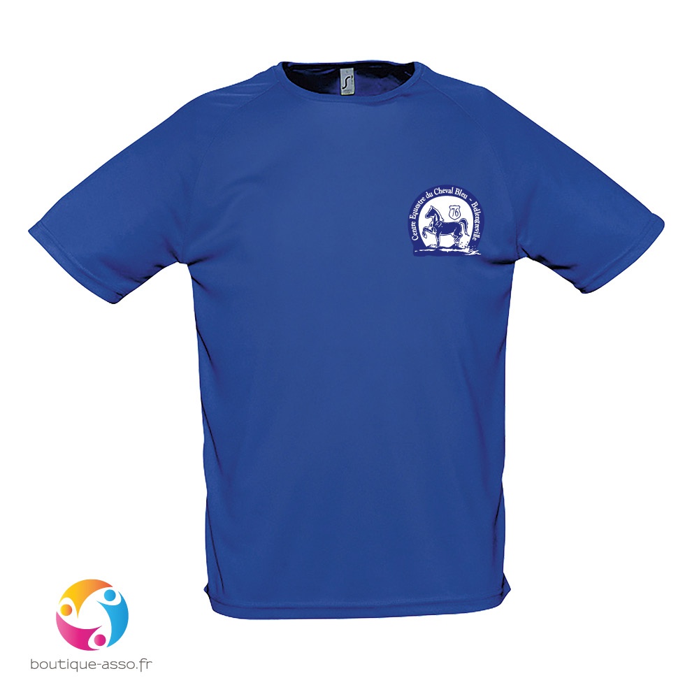 tee-shirt sport homme - centre équestre du cheval bleu