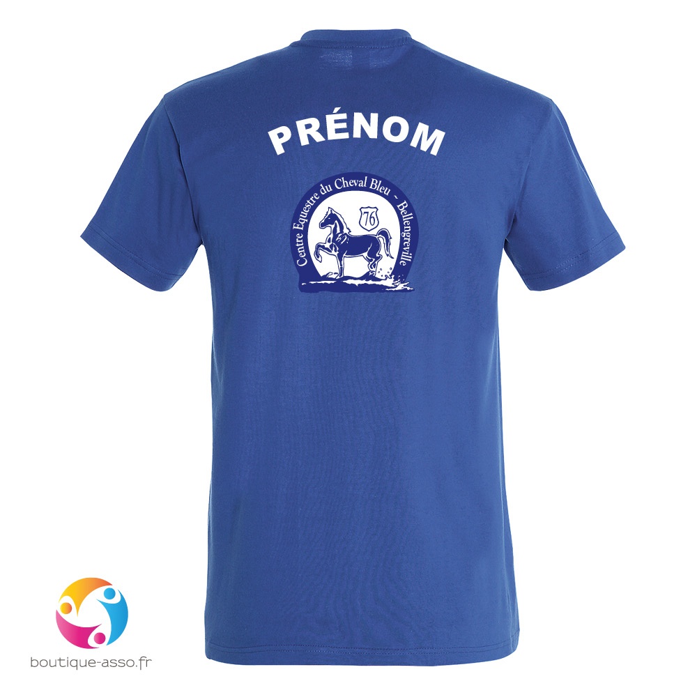 tee-shirt femme coton - centre équestre du cheval bleu