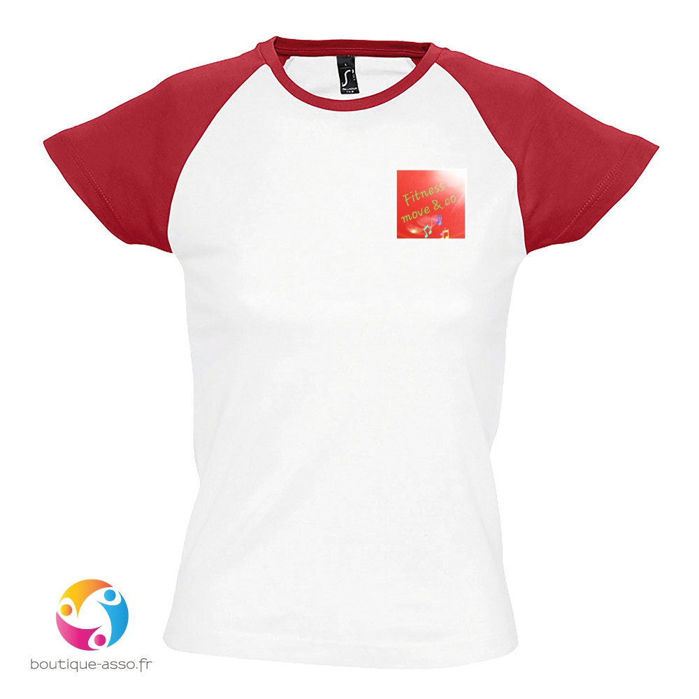 TEE-SHIRT BICOLORE FEMME - Fitness move & co