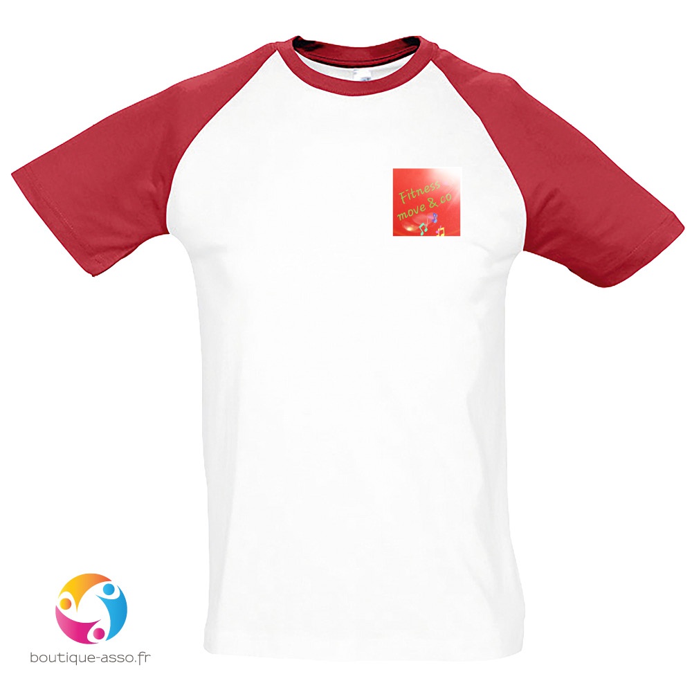 TEE-SHIRT BICOLORE MIXTE FRUIT OF THE LOOM - Fitness move & co