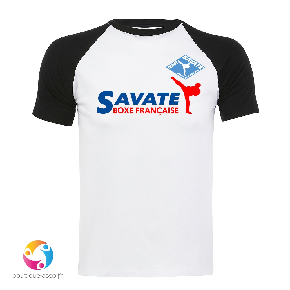 Tee-shirt bicolore MIXTE personnalisé (1) - Dieppe savate boxe Française
