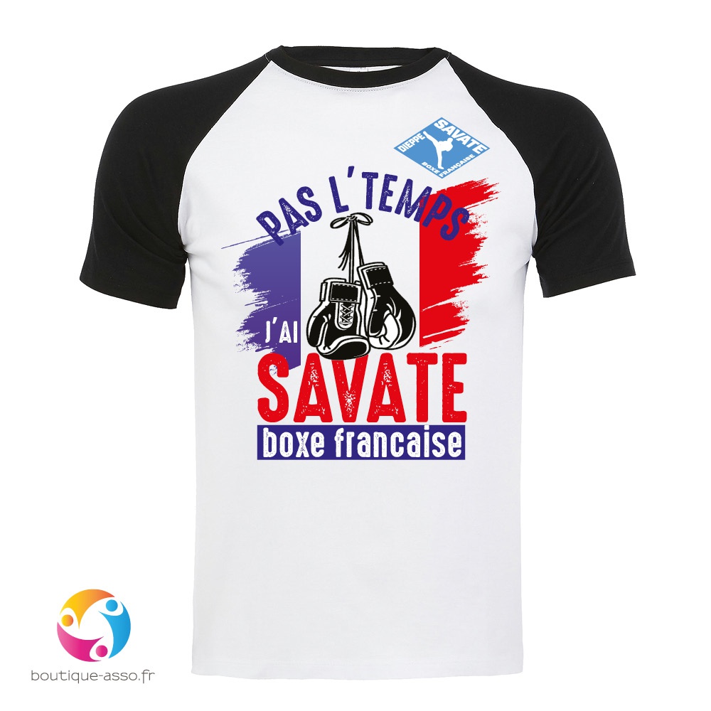 Tee-shirt bicolore MIXTE personnalisé (2) - Dieppe savate boxe Française