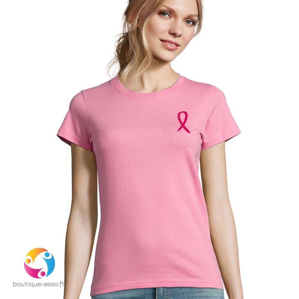 tee-shirt femme coton - Collectif octobre rose dieppois 