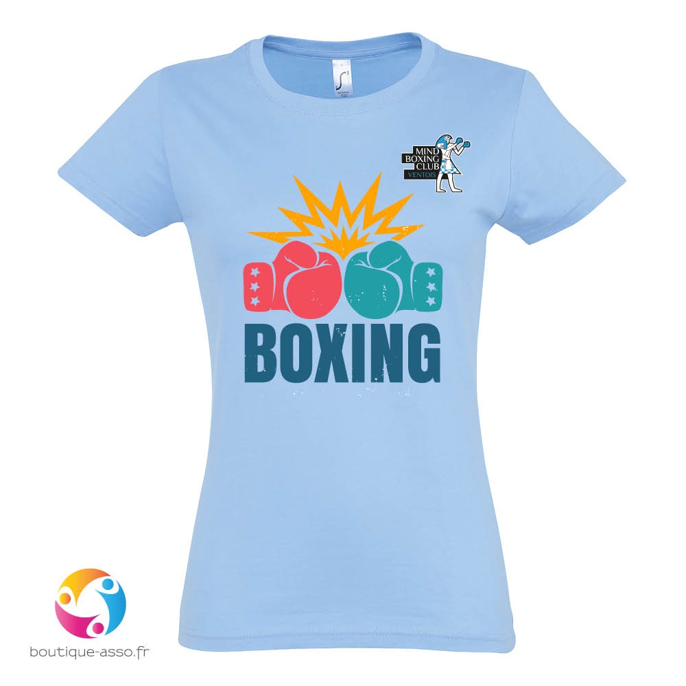 tee-shirt femme col rond personnalisé (a) - Mind Boxing Club Ventois