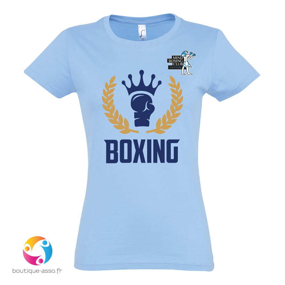 tee-shirt femme col rond personnalisé (b) - Mind Boxing Club Ventois