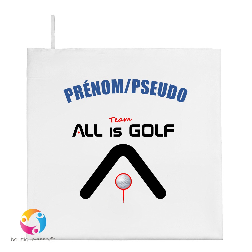 serviette microfibre personnalisée 50 x 100 cm - all is golf