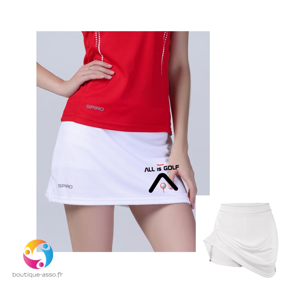 Jupe short Spiro - marquage logo cuisse gauche - all is golf