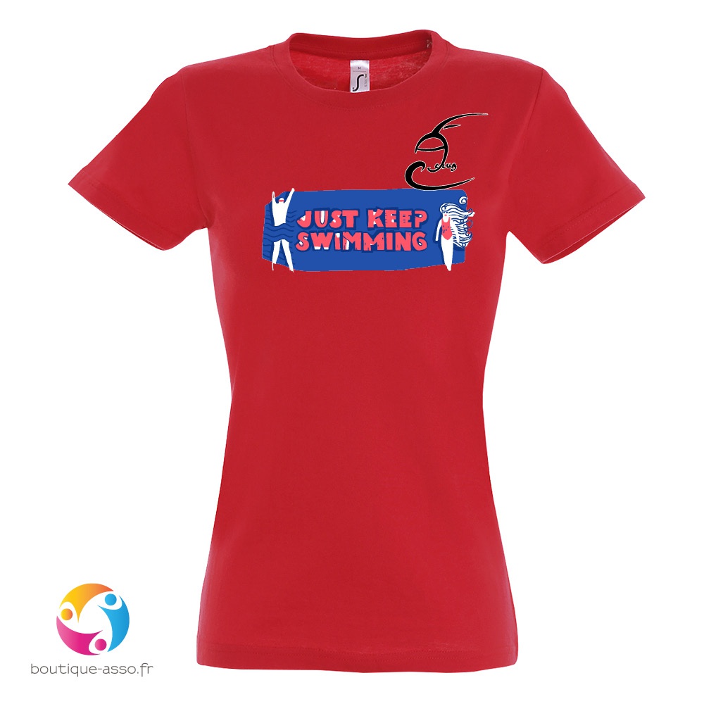 tee-shirt femme col rond personnalisé (b) - Fécamp Aquatique Club