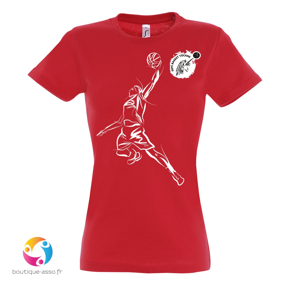 tee-shirt femme col rond personnalisé (a) - GIPS Tocane Basket club