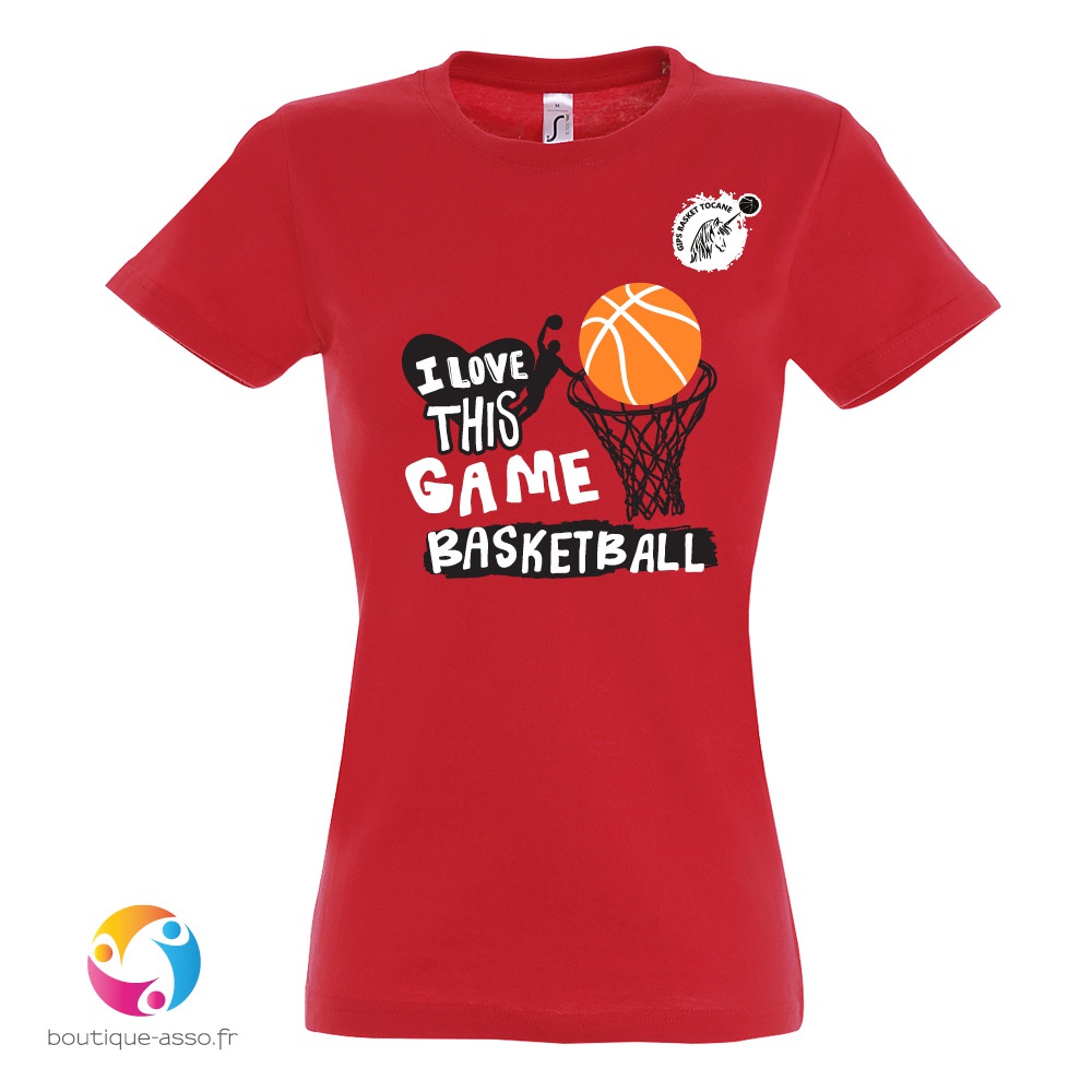 tee-shirt femme col rond personnalisé (b) - GIPS Tocane Basket club