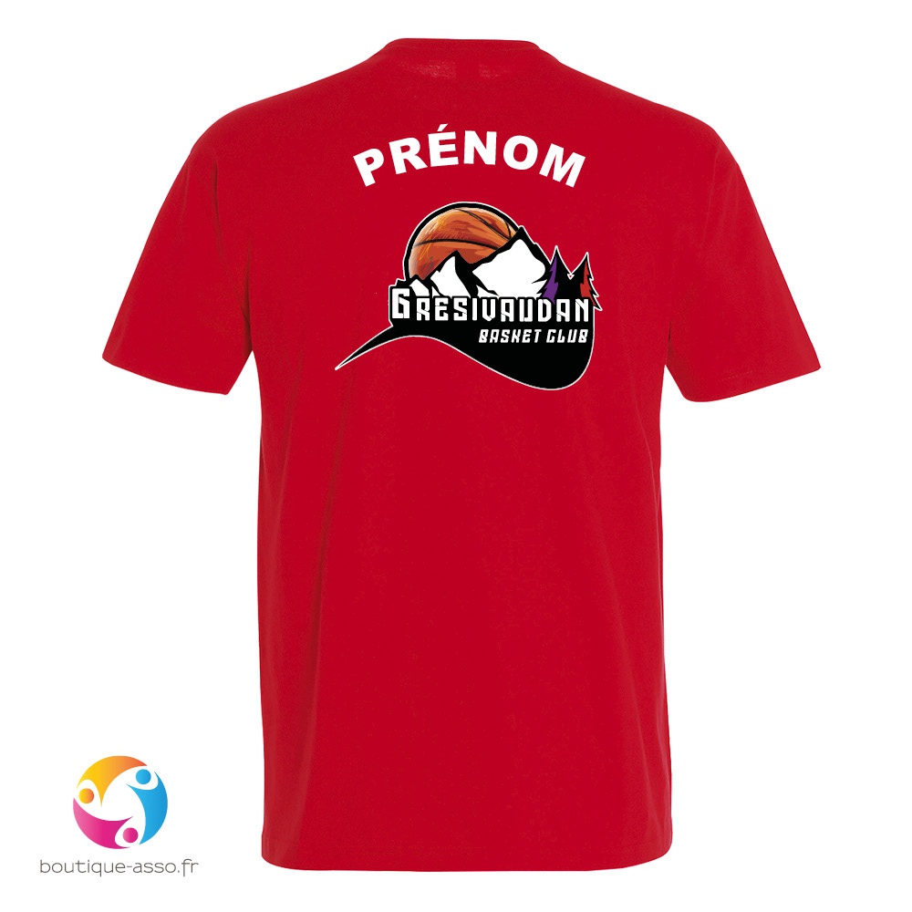 tee-shirt homme coton - Gresivaudan Basket Club