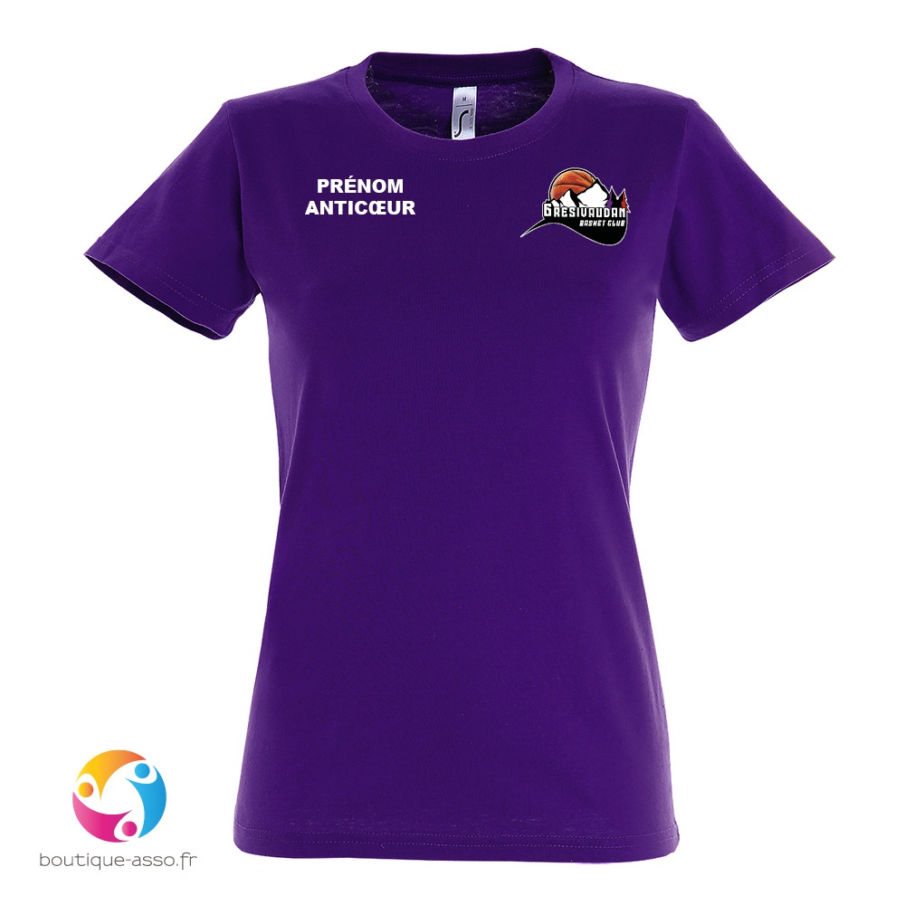 tee-shirt femme coton - Gresivaudan Basket Club