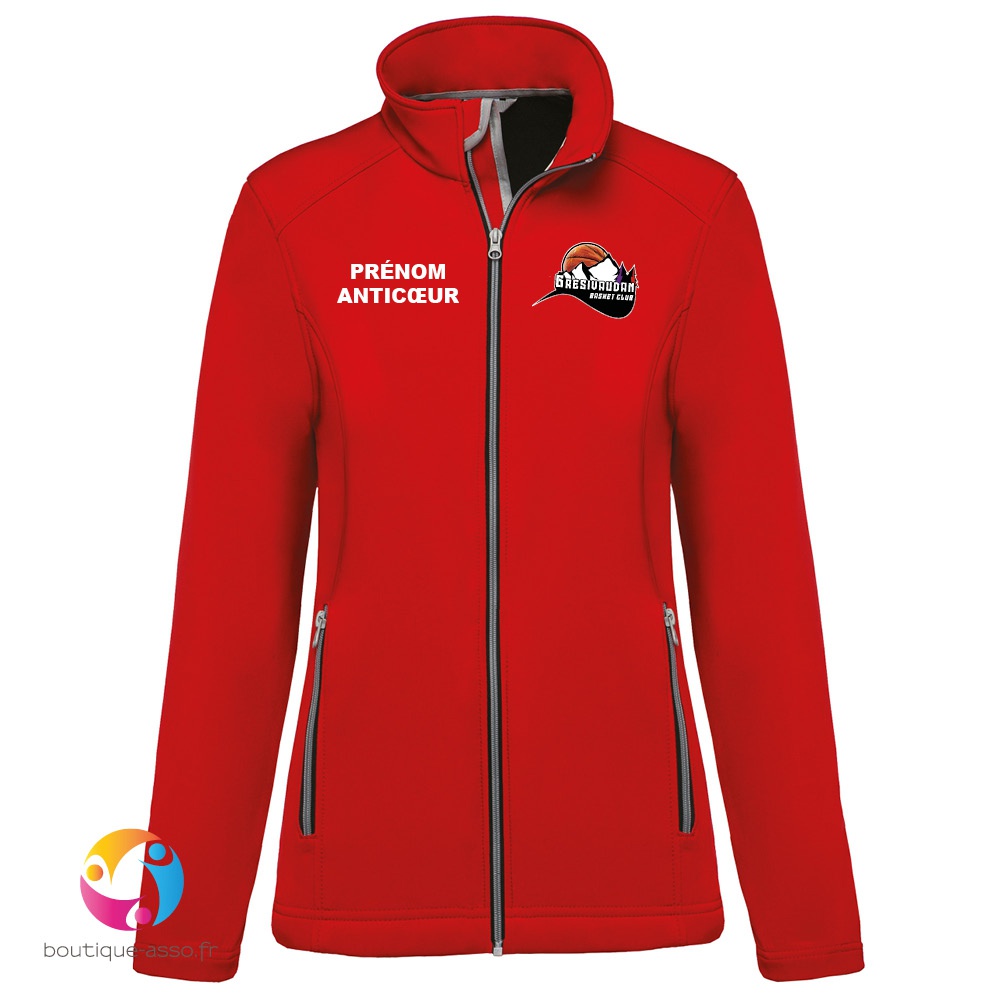VESTE SOFTSHELL FEMME - Gresivaudan Basket Club