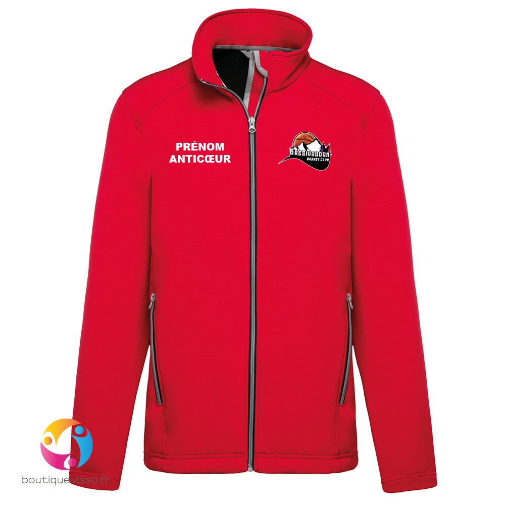 VESTE SOFTSHELL HOMME - Gresivaudan Basket Club