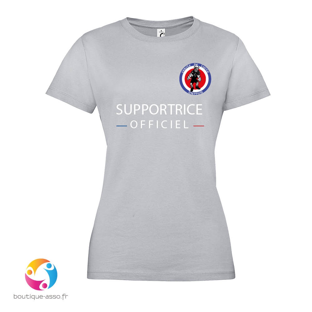 tee-shirt femme col rond personnalisé (a) - Cercle de lutte Dieppois