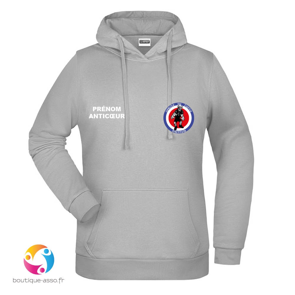 SWEAT CAPUCHE FEMME - Cercle de lutte Dieppois