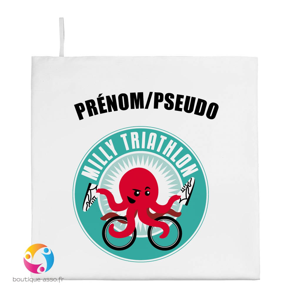 serviette microfibre personnalisée 50 x 100 cm - Milly Triathlon