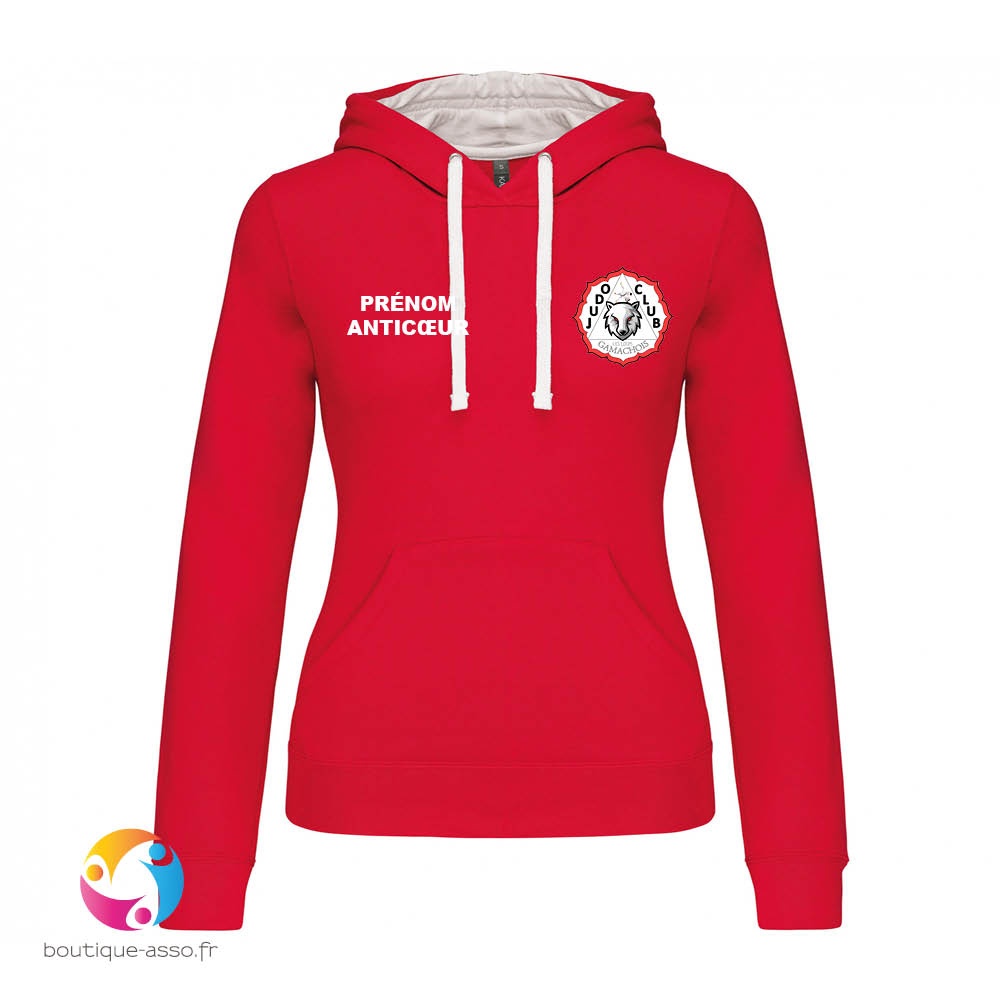 sweat capuche femme - Judo Club Gamachois